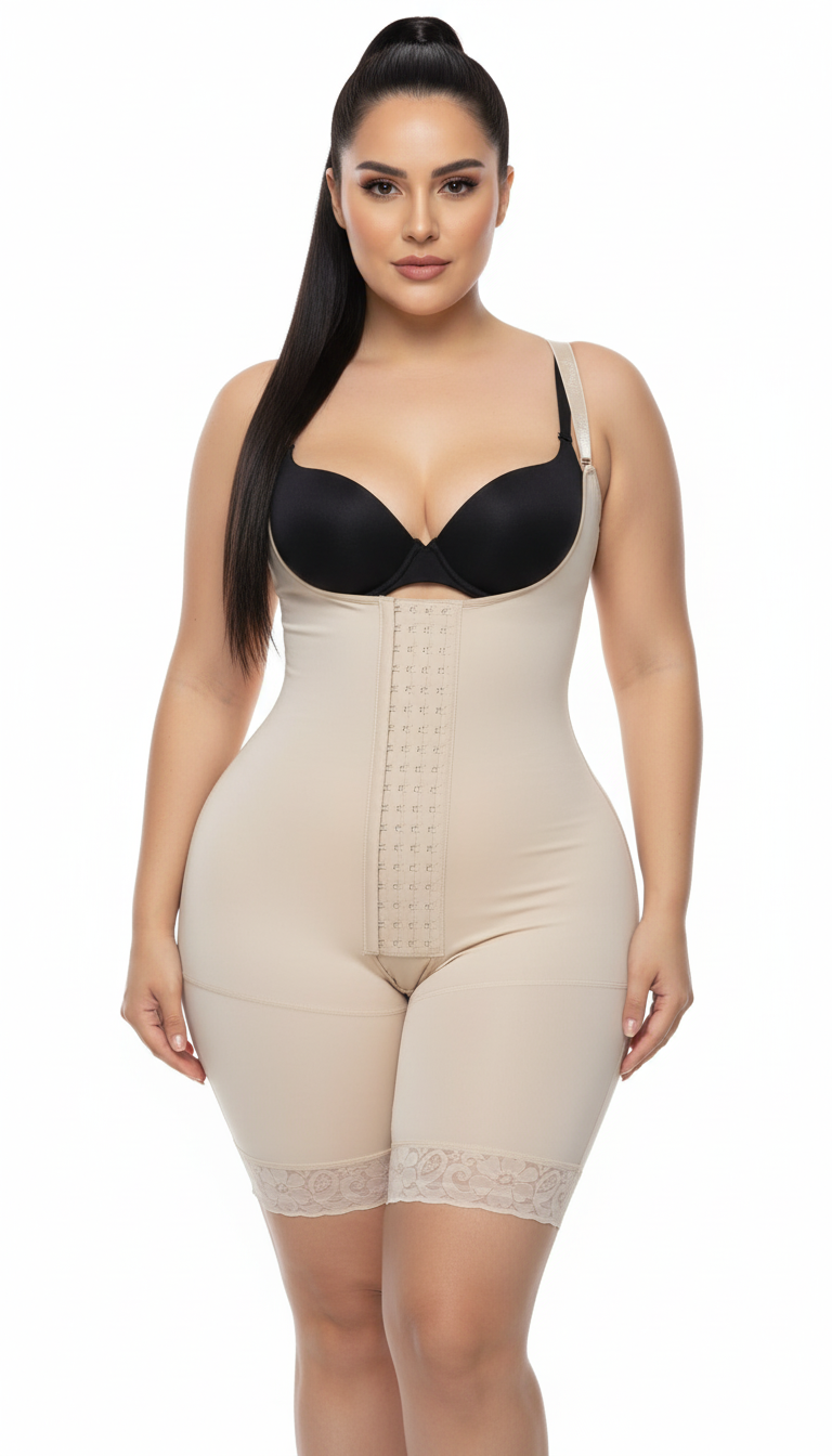 Faja Pierna Larga Curvy 1628 – Moldeo Perfecto para Caderas y Piernas Plus Size