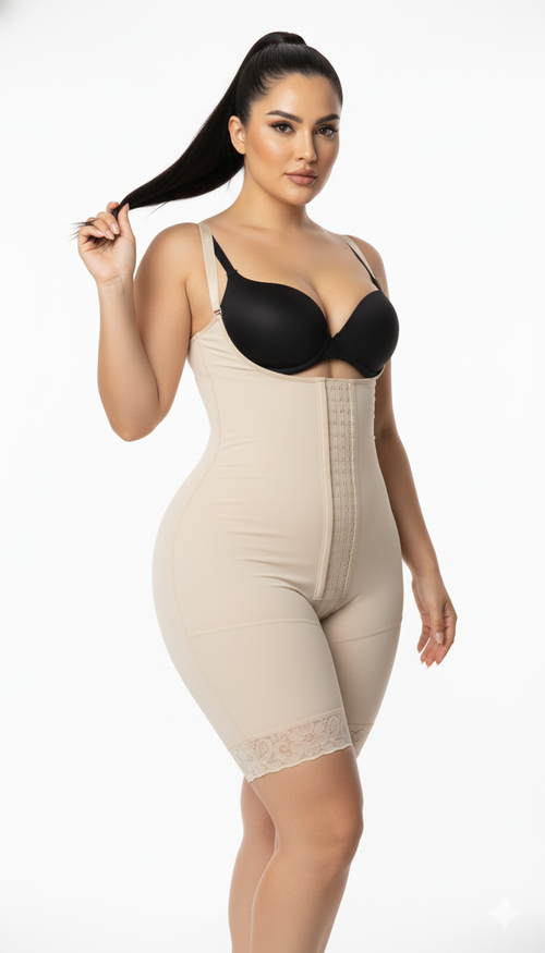 Faja Pierna Larga Curvy 1628 – Moldeo Perfecto para Caderas y Piernas Plus Size